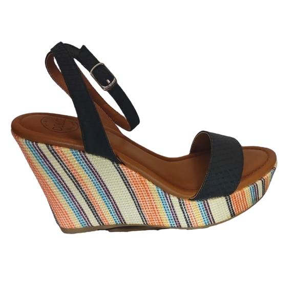 Mojo Moxy Multicolor Espadrille Wedge Heels  Size 6.5 - Picture 2 of 5